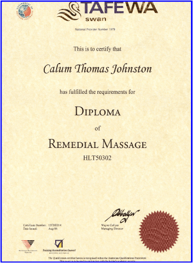 Swan TAFE Diploma of Remedial Massage